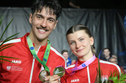 Alicja Klasik i Andrzej Rządkowski - medaliści ME w szermierce